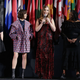 Aidy Bryant, Aubrey Plaza, Whoopi Goldberg and Fred Armisen listen to transgender actress Sarah McBride at Opening Ceremony’s “Pageant of the People” presentation on September 11, 2016. Image via Getty.